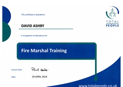 Fire Marshall Certificate